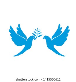 Dove vector. Isolated blue icon
