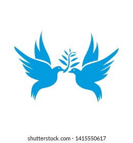 Dove vector. Isolated blue icon