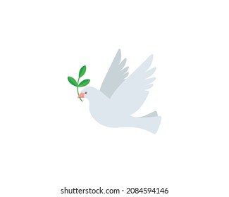 Dove vector isolated icon. Dove of Peace emoji illustration. Pigeon vector isolated emoticon