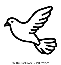 Dove Vector Line Icon Design