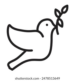 Dove Vector Line Icon Design