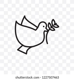 Dove vector linear icon isolated on transparent background, Dove transparency concept can be used for web and mobile