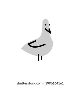 Dove. Vector logo in bold line style