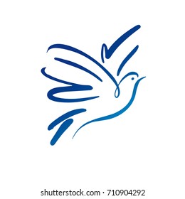 Dove vector logo template. Concept logo