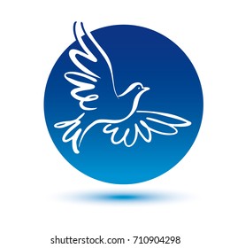 Dove vector logo template. Concept logo