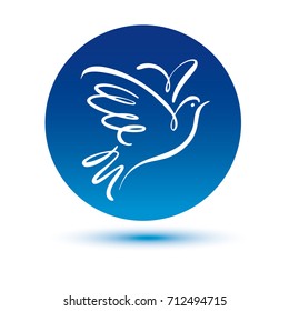 Dove vector logo template. Concept logo