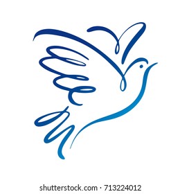 Dove vector logo template. Concept logo