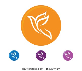 Dove vector logo template togetherness concept logo