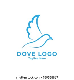 Dove vector logo template togetherness concept logo