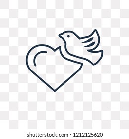 Dove vector outline icon isolated on transparent background, high quality linear Dove transparency concept can be used web and mobile