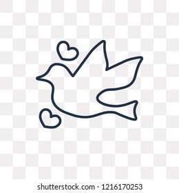 Dove vector outline icon isolated on transparent background, high quality linear Dove transparency concept can be used web and mobile