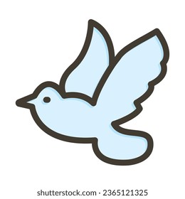 Dove Vector Thick Line Filled Colors Icon For Personal And Commercial Use.
