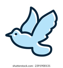 Dove Vector Thick Line Filled Dark Colors Icons For Personal And Commercial Use.
