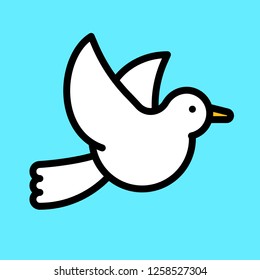 Dove vector, wedding related fiiled designe ditable outline icon 