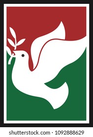Dove Vintage Poster. Vector Illustration.