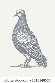 Dove. Vintage woodcut engraving style vector illustration.