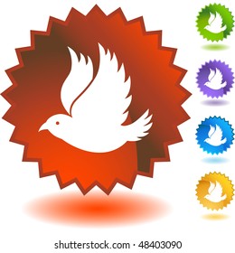 Dove web button isolated on a background