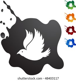 Dove web button isolated on a background