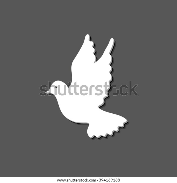 Dove White Vector Icon Shadow Stock Vector (Royalty Free) 394169188 ...