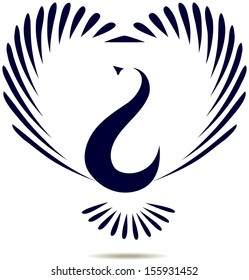 Dove with wings stylized as heart