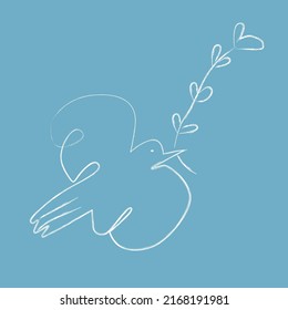 Dove of the World children's chalk drawing