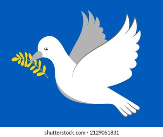 Dove for world peace. Russian and Ukrainian conflict.
