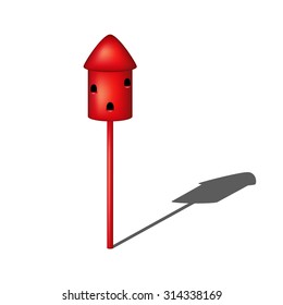 Dovecote in red design with shadow 
