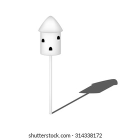 Dovecote in white design with shadow 