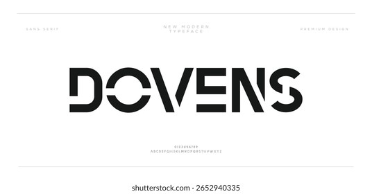 Dovens Creative modern alphabet display font vector. Unique trendy typography style