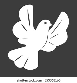 Dove/pigeon of peace white icon