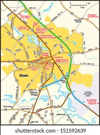 Dover, Delaware area map