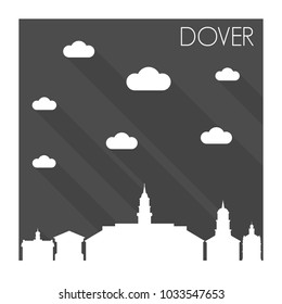 Dover Delaware Skyline City Flat Silhouette Design Background