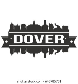 Dover Delaware Skyline Silhouette Design City Vector Art.