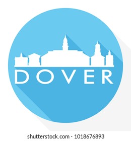 Dover Delaware USA Flat Icon Skyline Silhouette Design City Vector Art.