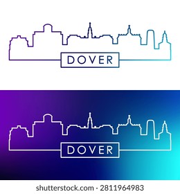 Dover skyline. Colorful linear style. Single line. Editable vector file.