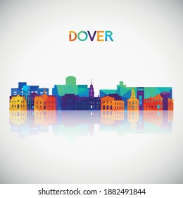 Dover skyline silhouette in colorful geometric style. Symbol for your design. Vector illustration.