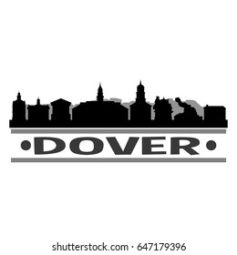Dover Skyline Silhouette Stamp City Design Vector Art