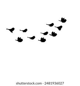 Doves Flying In The Air Silhouette Vector EPS 10