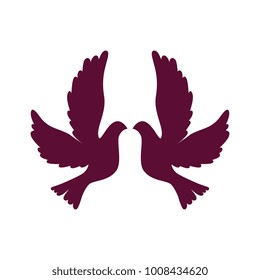 doves flying isolated icon