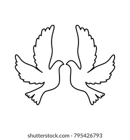 doves flying isolated icon