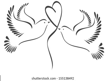 Doves with heart 
