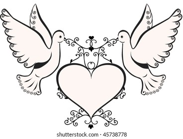 Doves with heart.