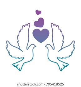 doves with heart icon
