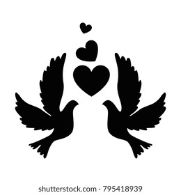 doves with heart icon