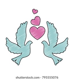 doves with heart icon