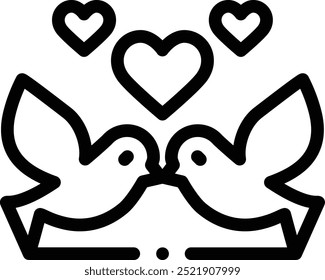 doves icon. Thin Linear Style Design Isolated On White Background