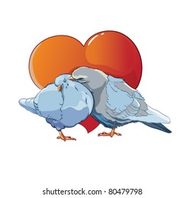 Doves in love