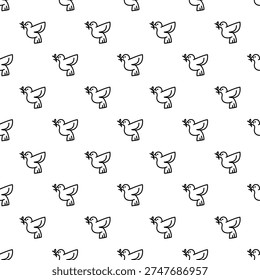 Doves with olive branches symbolizing peace creating a continuous pattern