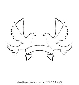 doves of peace with ribbon