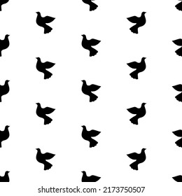 doves seamless pattern isolated on white background.